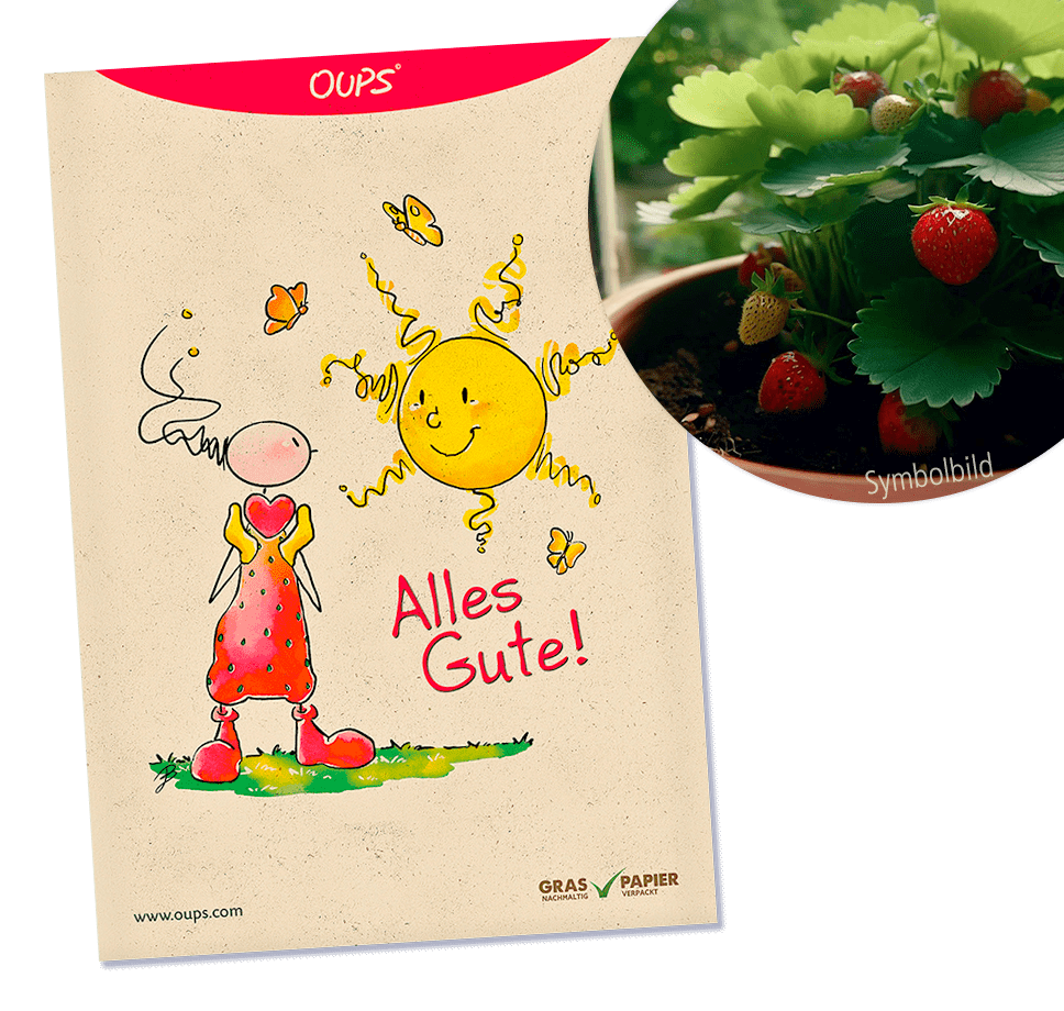 Oups Samenpackung - BIO Monatserdbeeren ‚Rügen‘ - Alles Gute!